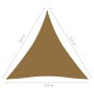 vidaXL Toldo de vela HDPE gris taupe 160 g/m² 3,6x3,6x3,6 m vidaXL Toldo de vela HDPE gris taupe 160 g/m² 3,6x3,6x3,6 m