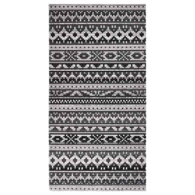 vidaXL Alfombra de exterior tejido plano gris oscuro 80x150 cm