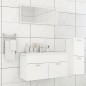 vidaXL Juego de muebles de baño madera de ingeniería blanco brillo vidaXL Juego de muebles de baño madera de ingeniería blanco brillo