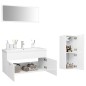 vidaXL Juego de muebles de baño madera de ingeniería blanco brillo vidaXL Juego de muebles de baño madera de ingeniería blanco brillo