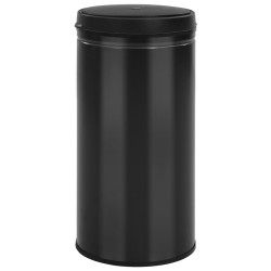 vidaXL Cubo de basura con sensor automático 70L acero al carbono negro