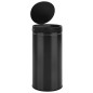 vidaXL Cubo de basura con sensor automático 70L acero al carbono negro