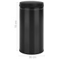 vidaXL Cubo de basura con sensor automático 70L acero al carbono negro