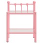 vidaXL Mesita de noche metal vidrio rosa y transparente 45x34,5x60,5cm vidaXL Mesita de noche metal vidrio rosa y transparente 45x34,5x60,5cm