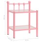 vidaXL Mesita de noche metal vidrio rosa y transparente 45x34,5x60,5cm vidaXL Mesita de noche metal vidrio rosa y transparente 45x34,5x60,5cm