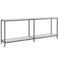 vidaXL Mesa consola vidrio templado blanco 200x35x75,5 cm vidaXL Mesa consola vidrio templado blanco 200x35x75,5 cm