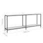 vidaXL Mesa consola vidrio templado blanco 200x35x75,5 cm vidaXL Mesa consola vidrio templado blanco 200x35x75,5 cm
