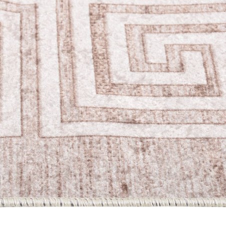 vidaXL Alfombra lavable antideslizante beige 80x150 cm