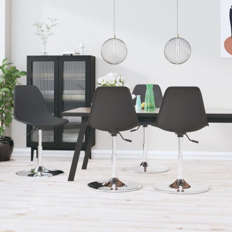 vidaXL Sillas de comedor giratorias 4 unidades PP gris 