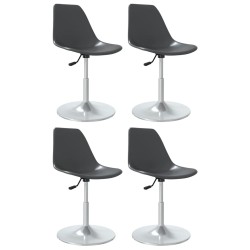 vidaXL Sillas de comedor giratorias 4 unidades PP gris 