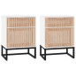 vidaXL Mesitas de noche 2 uds hierro y madera blanco 40x30x55,5 cm vidaXL Mesitas de noche 2 uds hierro y madera blanco 40x30x55,5 cm