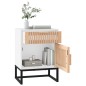 vidaXL Mesitas de noche 2 uds hierro y madera blanco 40x30x55,5 cm vidaXL Mesitas de noche 2 uds hierro y madera blanco 40x30x55,5 cm
