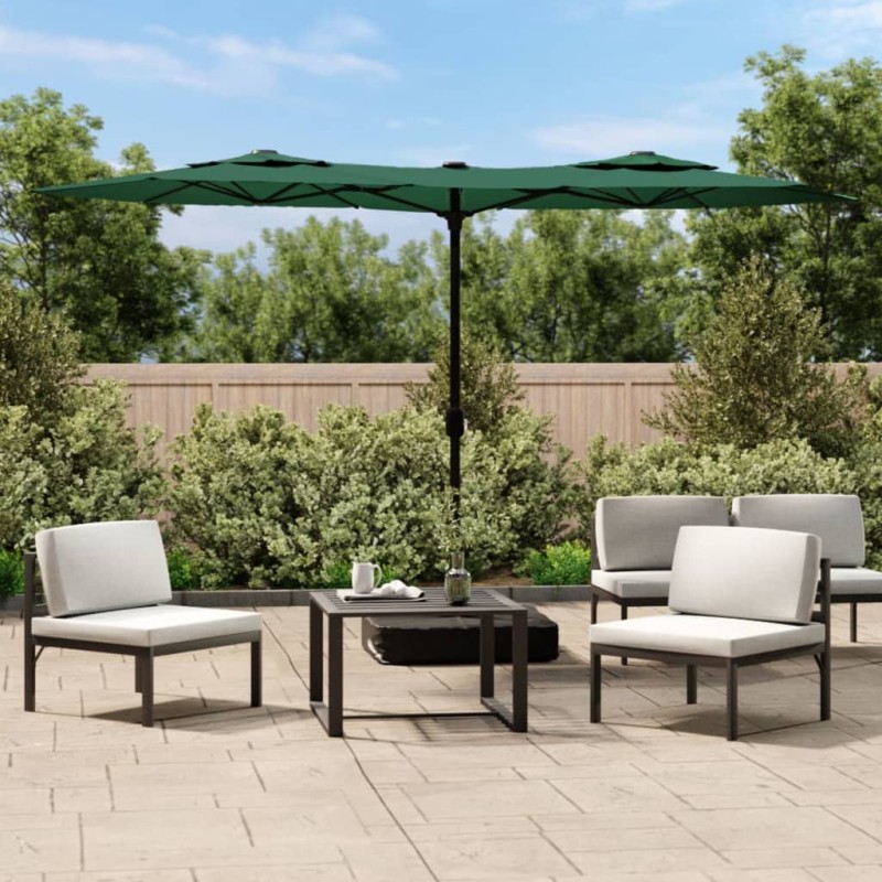 vidaXL Sombrilla doble verde 316x240 cm vidaXL Sombrilla doble verde 316x240 cm