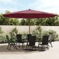 vidaXL Sombrilla de jardín con poste de madera rojo burdeos 400x273 cm