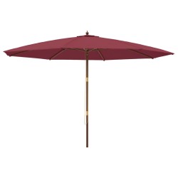 vidaXL Sombrilla de jardín con poste de madera rojo burdeos 400x273 cm