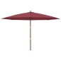 vidaXL Sombrilla de jardín con poste de madera rojo burdeos 400x273 cm