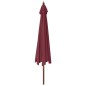 vidaXL Sombrilla de jardín con poste de madera rojo burdeos 400x273 cm