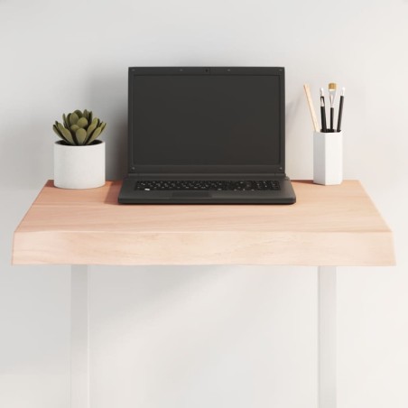 vidaXL Tablero de mesa madera maciza borde natural 60x50x(2-6) cm