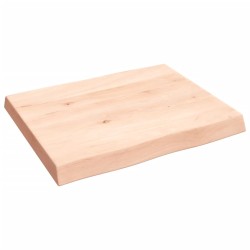 vidaXL Tablero de mesa madera maciza borde natural 60x50x(2-6) cm