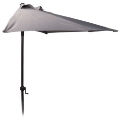 ProGarden Sombrilla semicircular gris claro 250 cm