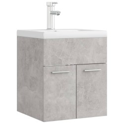 vidaXL Mueble con lavabo madera de ingeniería gris hormigón
