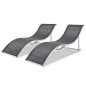 vidaXL Tumbonas plegables 2 unidades aluminio y textilene vidaXL Tumbonas plegables 2 unidades aluminio y textilene