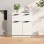 vidaXL Aparador de madera contrachapada blanco brillante 60x30x70 cm vidaXL Aparador de madera contrachapada blanco brillante 60x30x70 cm