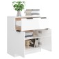 vidaXL Aparador de madera contrachapada blanco brillante 60x30x70 cm vidaXL Aparador de madera contrachapada blanco brillante 60x30x70 cm