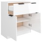 vidaXL Aparador de madera contrachapada blanco brillante 60x30x70 cm vidaXL Aparador de madera contrachapada blanco brillante 60x30x70 cm