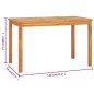 vidaXL Mesa de comedor de jardín madera maciza de teca 120x70x77 cm vidaXL Mesa de comedor de jardín madera maciza de teca 120x70x77 cm