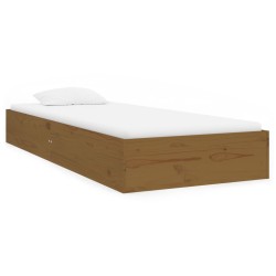 vidaXL Estructura de cama madera maciza marrón miel 75x190 cm
