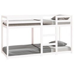 vidaXL Litera de madera maciza de pino blanco 75x190 cm