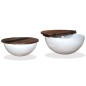 vidaXL Set de 2 mesas de centro madera reciclada blanca forma de bol vidaXL Set de 2 mesas de centro madera reciclada blanca forma de bol