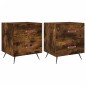 vidaXL Mesita noche 2 uds madera ingeniería roble ahumado 40x35x47,5cm vidaXL Mesita noche 2 uds madera ingeniería roble ahumado 40x35x47,5cm