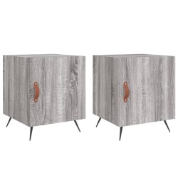 vidaXL Mesitas noche 2 uds madera ingeniería gris Sonoma 40x40x50 cm