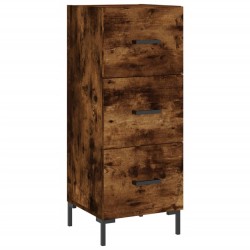 vidaXL Aparador madera de ingeniería roble ahumado 34,5x34x90 cm