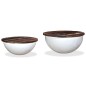 vidaXL Set de 2 mesas de centro madera reciclada blanca forma de bol vidaXL Set de 2 mesas de centro madera reciclada blanca forma de bol