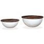 vidaXL Set de 2 mesas de centro madera reciclada blanca forma de bol vidaXL Set de 2 mesas de centro madera reciclada blanca forma de bol