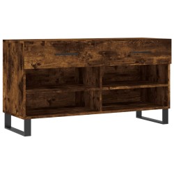 vidaXL Banco zapatero madera de ingeniería roble ahumado 102x35x55 cm