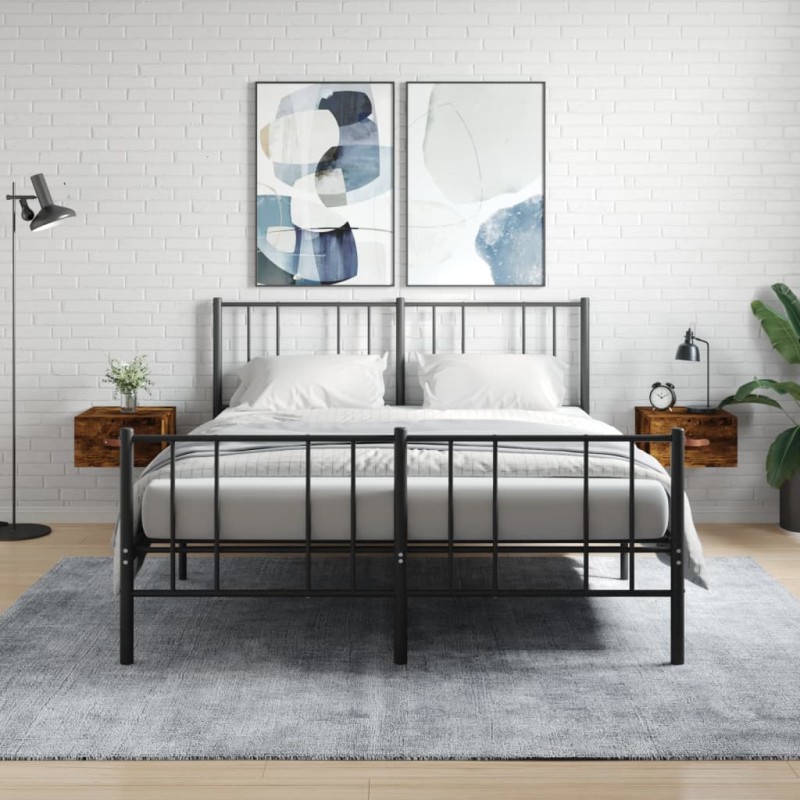 vidaXL Mesitas de noche de pared 2 uds color roble ahumado 35x35x20 cm vidaXL Mesitas de noche de pared 2 uds color roble ahumado 35x35x20 cm