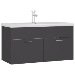 vidaXL Mueble con lavabo madera de ingeniería gris