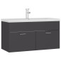 vidaXL Mueble con lavabo madera de ingeniería gris vidaXL Mueble con lavabo madera de ingeniería gris