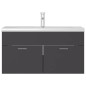 vidaXL Mueble con lavabo madera de ingeniería gris vidaXL Mueble con lavabo madera de ingeniería gris