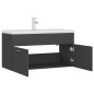 vidaXL Mueble con lavabo madera de ingeniería gris vidaXL Mueble con lavabo madera de ingeniería gris