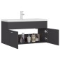 vidaXL Mueble con lavabo madera de ingeniería gris vidaXL Mueble con lavabo madera de ingeniería gris