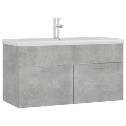 vidaXL Mueble con lavabo madera de ingeniería gris hormigón