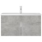 vidaXL Mueble con lavabo madera de ingeniería gris hormigón vidaXL Mueble con lavabo madera de ingeniería gris hormigón