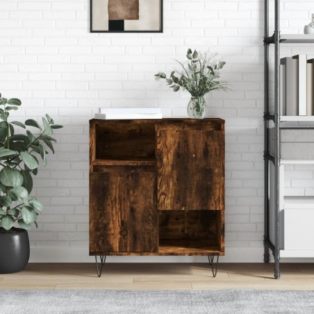 vidaXL Aparador madera contrachapada color roble ahumado 60x35x70 cm