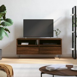 vidaXL Mueble de TV madera contrachapada marrón roble 100x34,5x44,5 cm