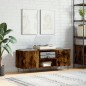 vidaXL Mueble discos madera contrachapada roble ahumado 121x38x48 cm